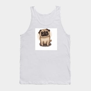 Cute Pug Drawing Tank Top